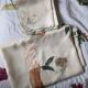 Tablecloth and napkins with a spring theme, vintage tulips, new polyester.
