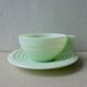 Lot of 6 cups and under Cups Art Deco in mint green opaline