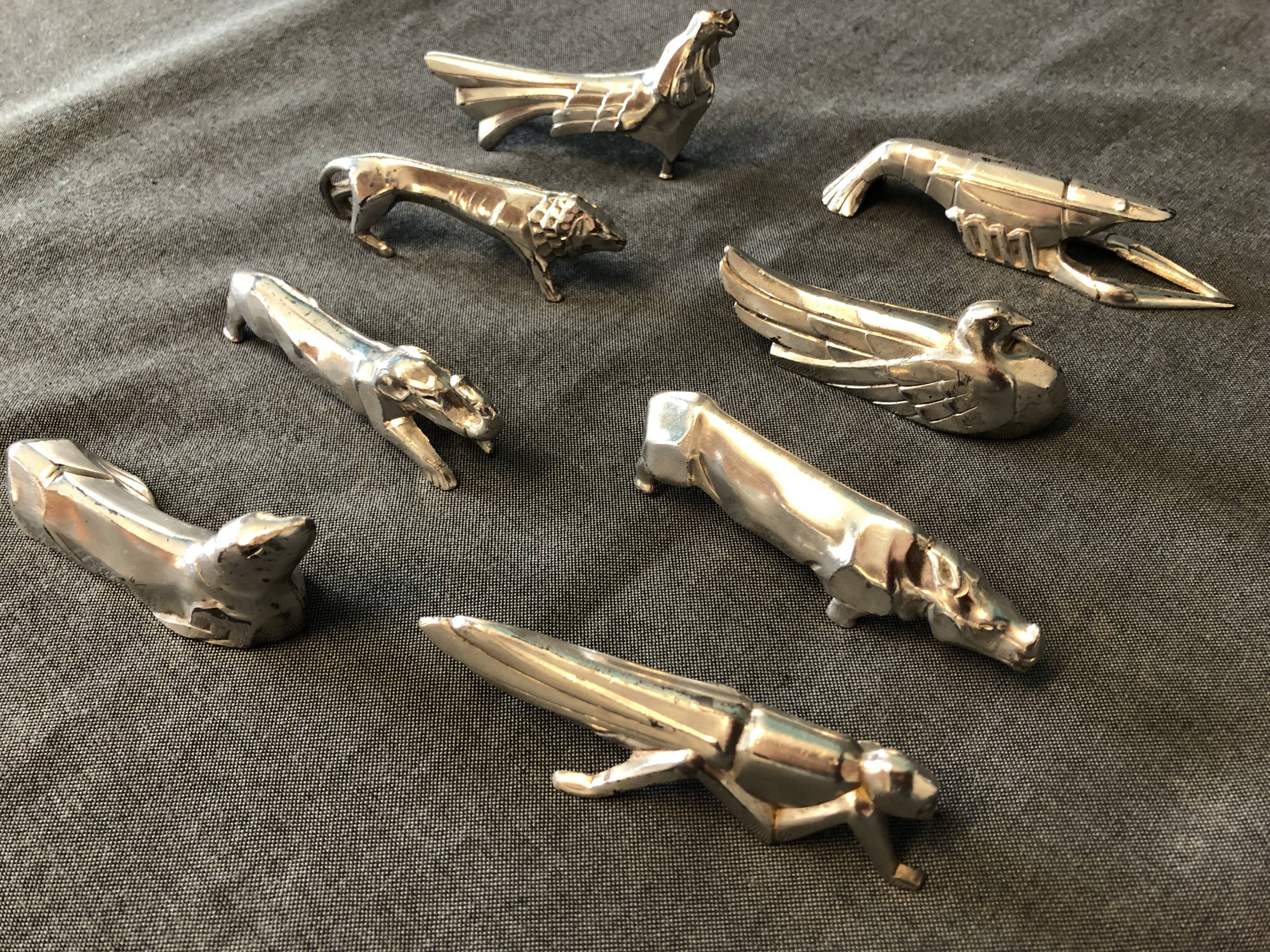 8 animal knife holders art-deco 1930 design sandoz