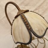 Bronze water lily lamp & glass paste