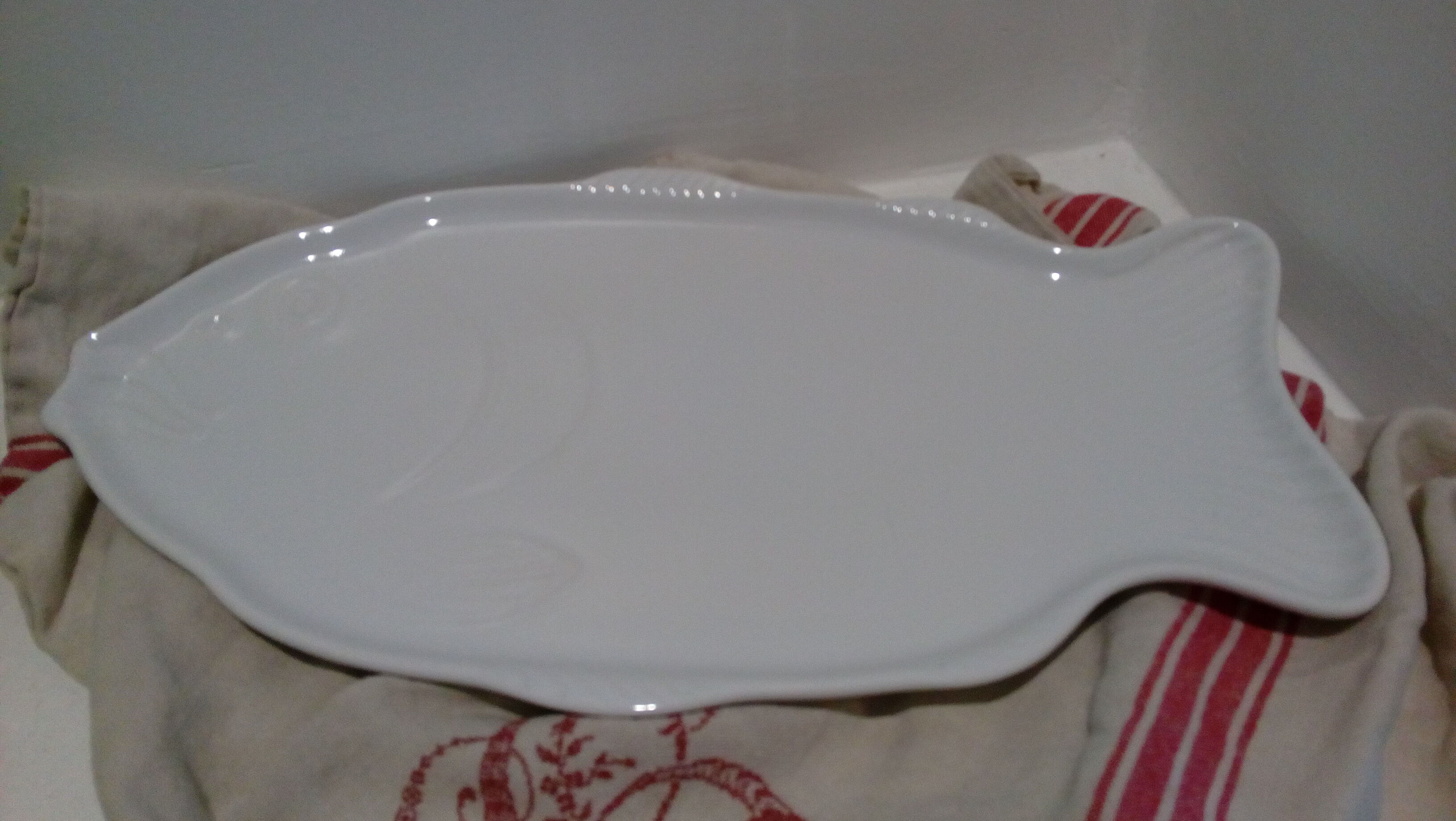 White porcelain fish dish
