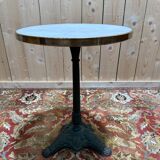 Round bistro side table in cast iron and marble