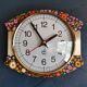 Vintage silent wall pendulum clock 70s "Japy electric flowers"