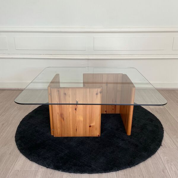 Table basse ''lagun'', modèle carré, sweden, ikea 1980