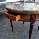 Table bouillotte style Louis XVI marble top