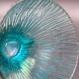 Set of 6 turquoise glass water glasses around 1975