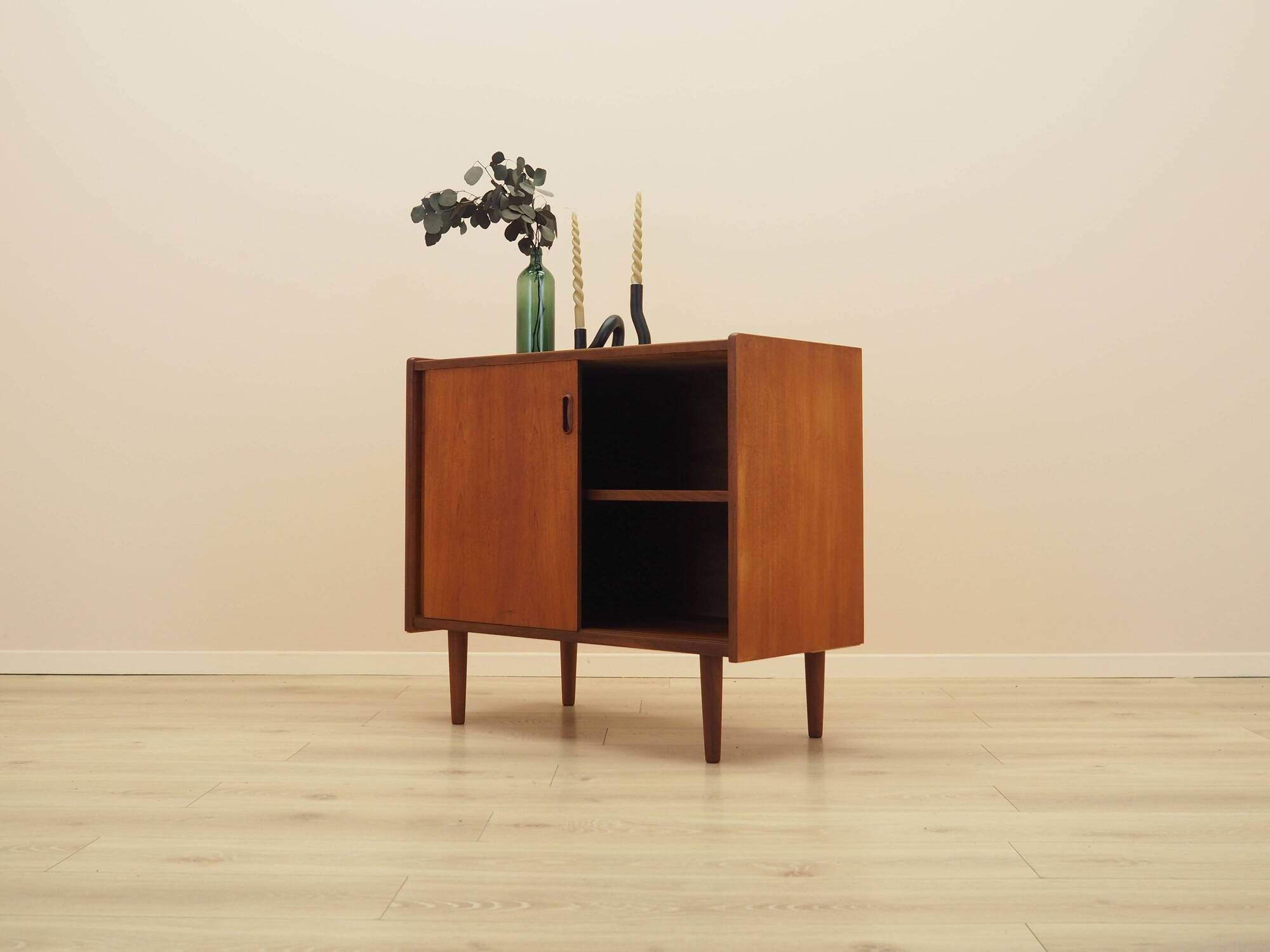 Danish Teak Cabinet with Sliding Doors, 1970s