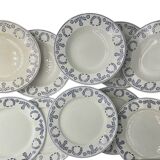 Set of 10 Nuneville flat and soup plates from 1890