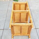Rattan and bamboo bedside table