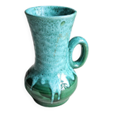 Green and blue lava ceramic pot pitcher