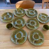 Set of 8 asparagus plates and 2 bowls from Gien