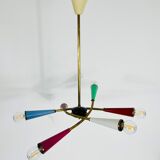 Italian Sputnik chandelier in brass, 1950s