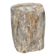 Very large white and grey petrified wood side table H45 D39 - 334