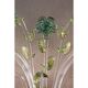 Applique murale en verre de Murano floral classique de luxe — rose et vert vénitien