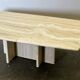 Vintage travertine marble coffee table, France 1980s