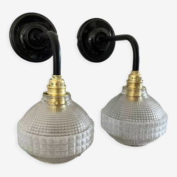 Pair of vintage globe wall lights