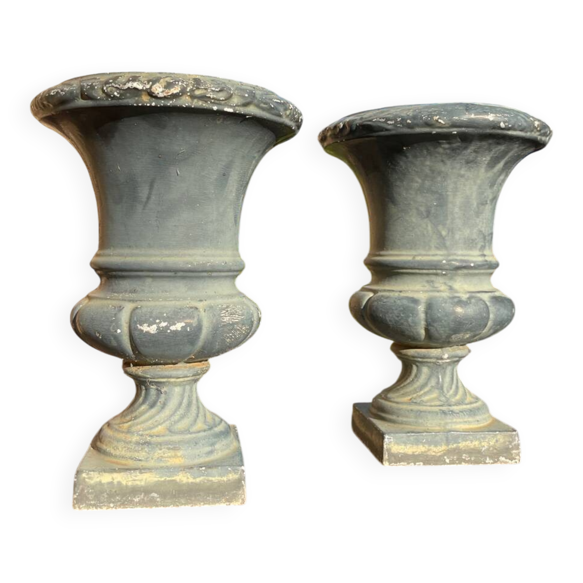 Pair of cast iron Médicis vases