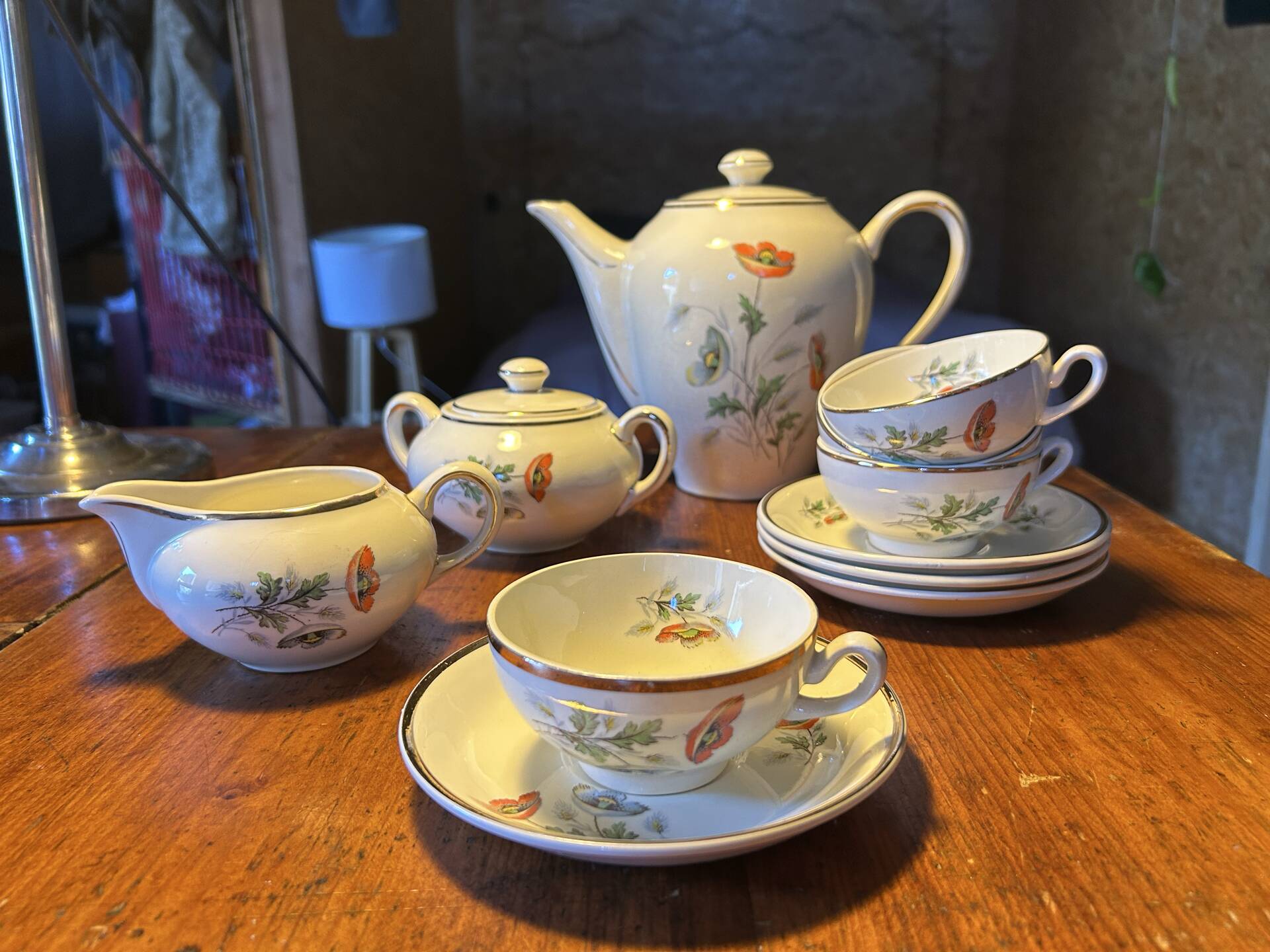 Antique tea service Céranord by Amand – 20 cups and saucers – perfect