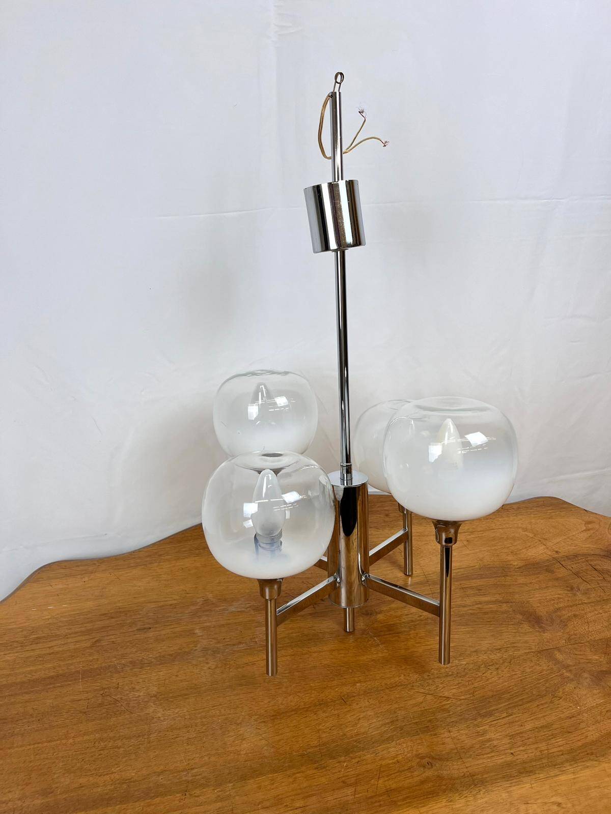 4-light chandelier by Sciolari from the 70s