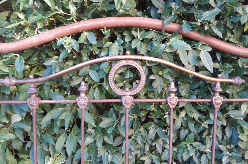 Napoleon III headboard in iron and brass L127xH139