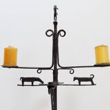 Wrought iron candle holder - France, 20th century