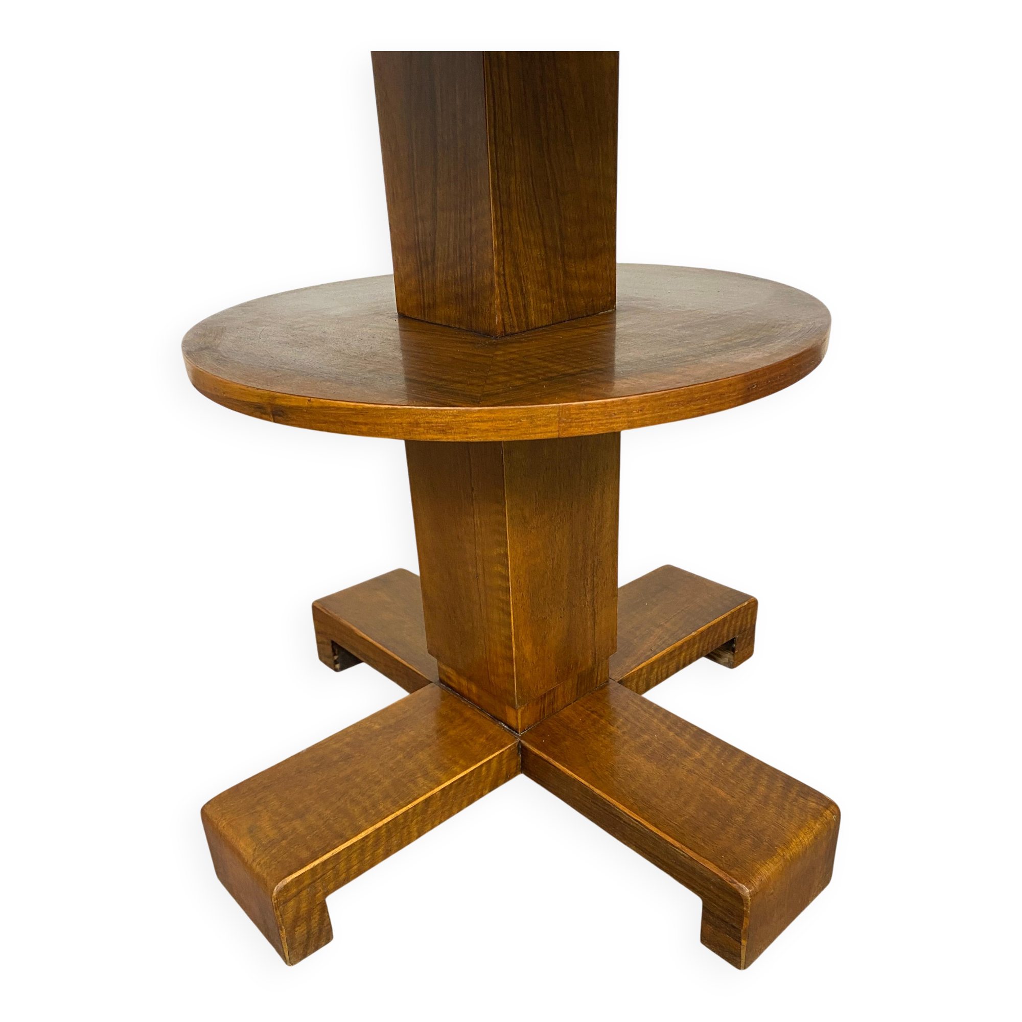 Art Deco game table with a black glass top.