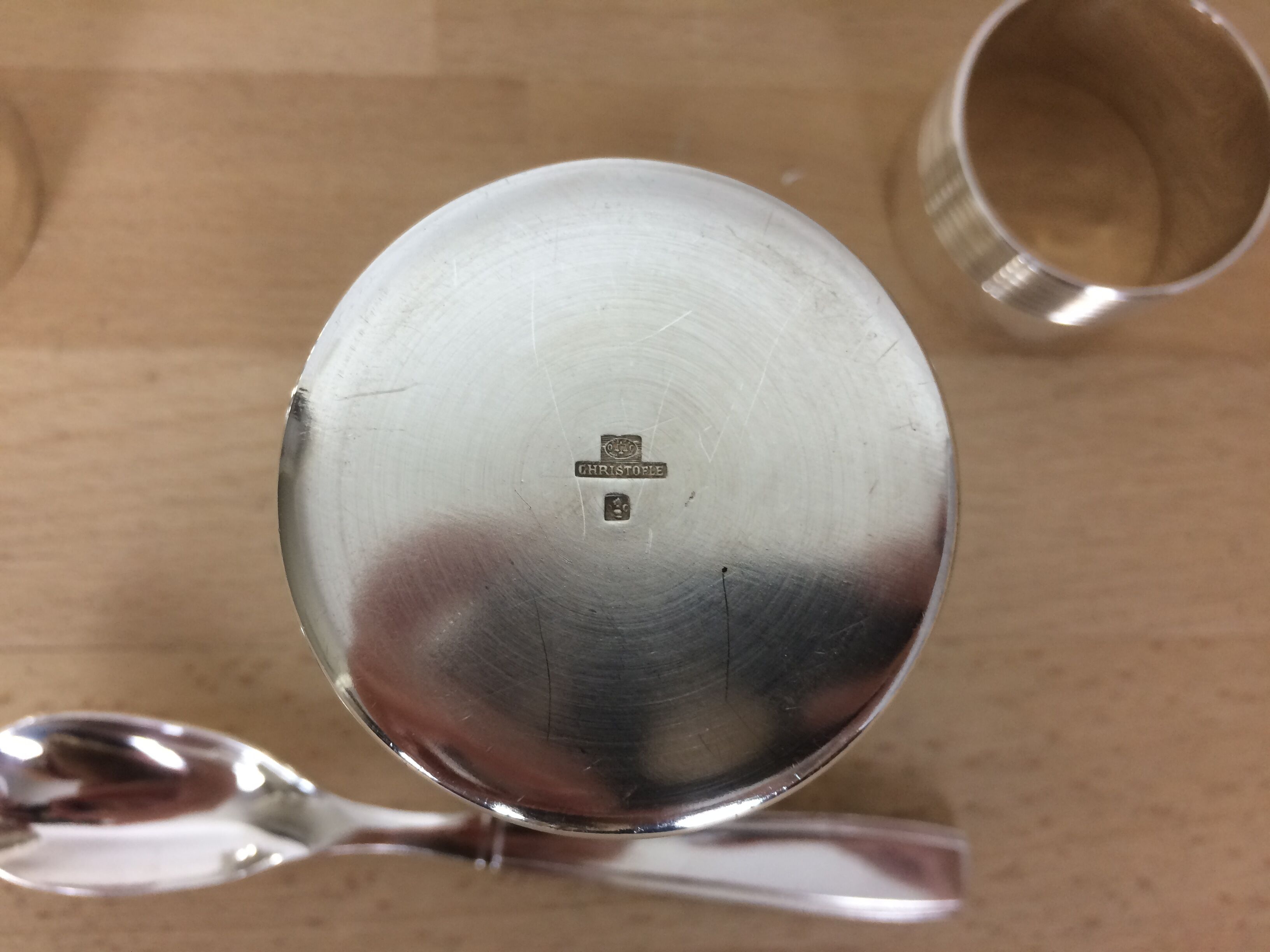 Christofle silver metal box, birth or baptism