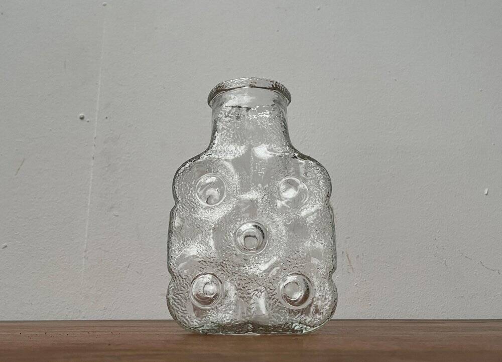 Vintage German glass vase model on the rocks by Lars Hellsten for Walther Glas, 1970s.