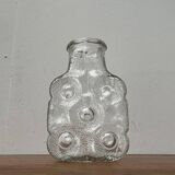 Vintage German glass vase model on the rocks by Lars Hellsten for Walther Glas, 1970s.