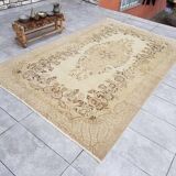 Beige Oushak Anatolian Floor Rug sku 844