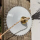 Vintage lace white opaline pendant lamp