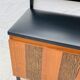 Vintage wall coat rack with storage bench from the 1970s.