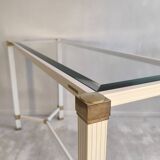 Iconic white console with designer spacer, signed Pierre Vandel Paris