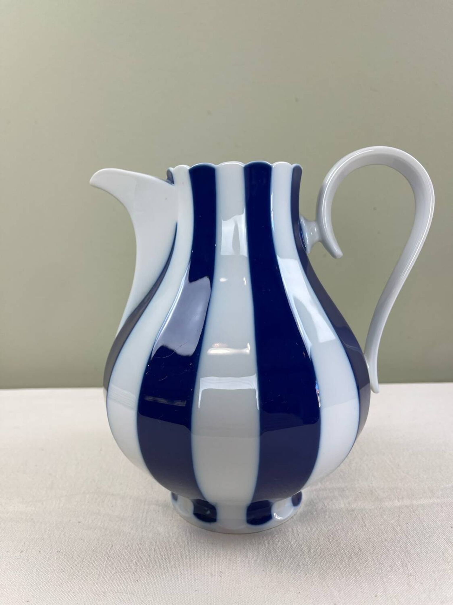Cobalt striped carafe