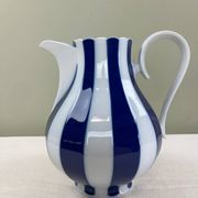 Cobalt striped carafe