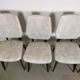 suite of 6 wooden chair and marbled grey white skai