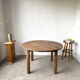 Brutalist round table in solid oak, 1950s.