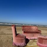 Ensemble de salon crapaud rose