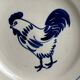Set of 6 hand painted plates with rooster motif