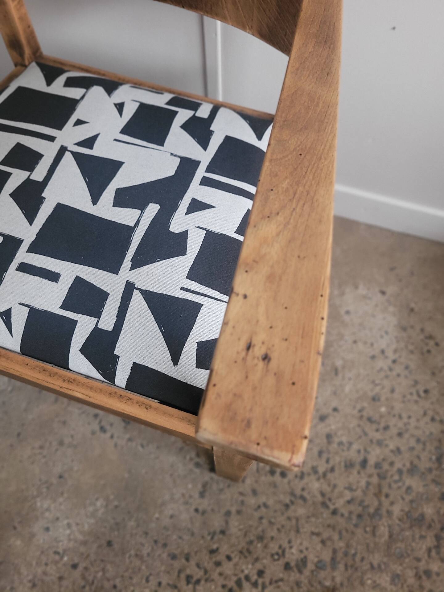 Restored brutalist style armchair
