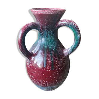 3-handled ceramic vase