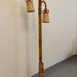 Vintage rattan floor lamp from the 70s