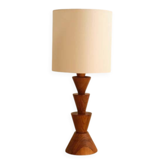 Large wooden graphic lamp