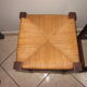 Pair of wooden and straw stools
