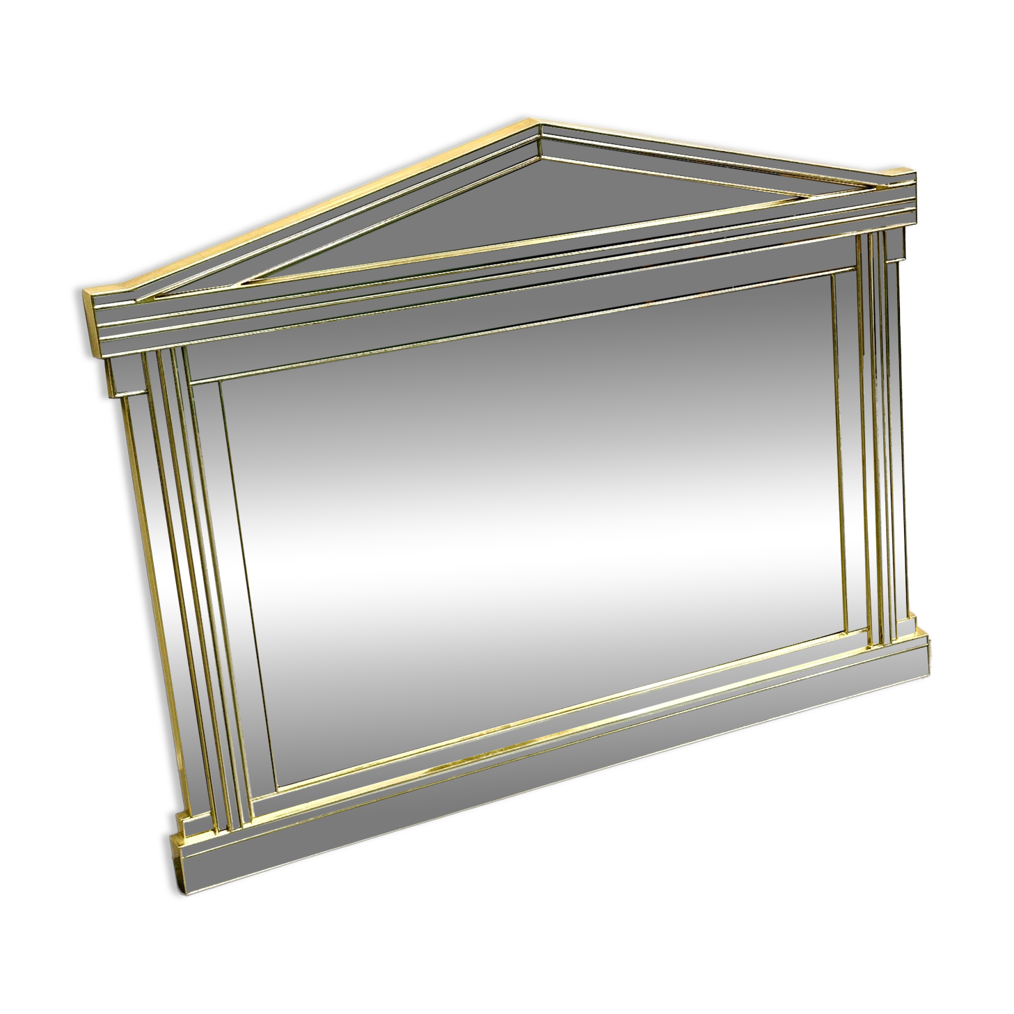 Large Vintage Horizontal Hollywood Regency Mirror by De Knudt, Belgium 1980