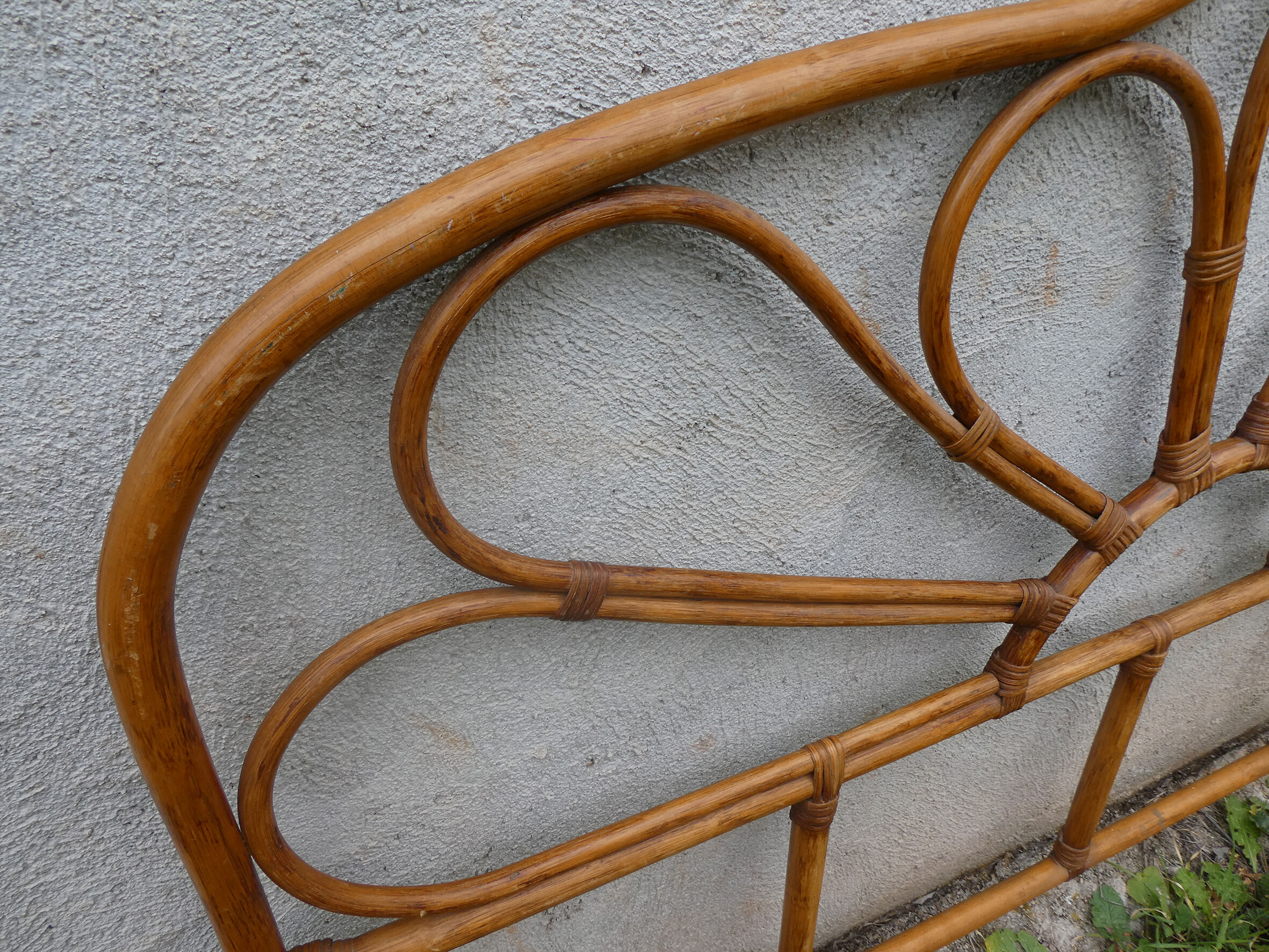 Vintage rattan headboard 2 seats 150 x 103 cm