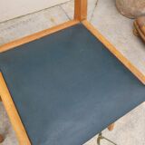 Series of 3 vintage chairs with compass legs - 1950s