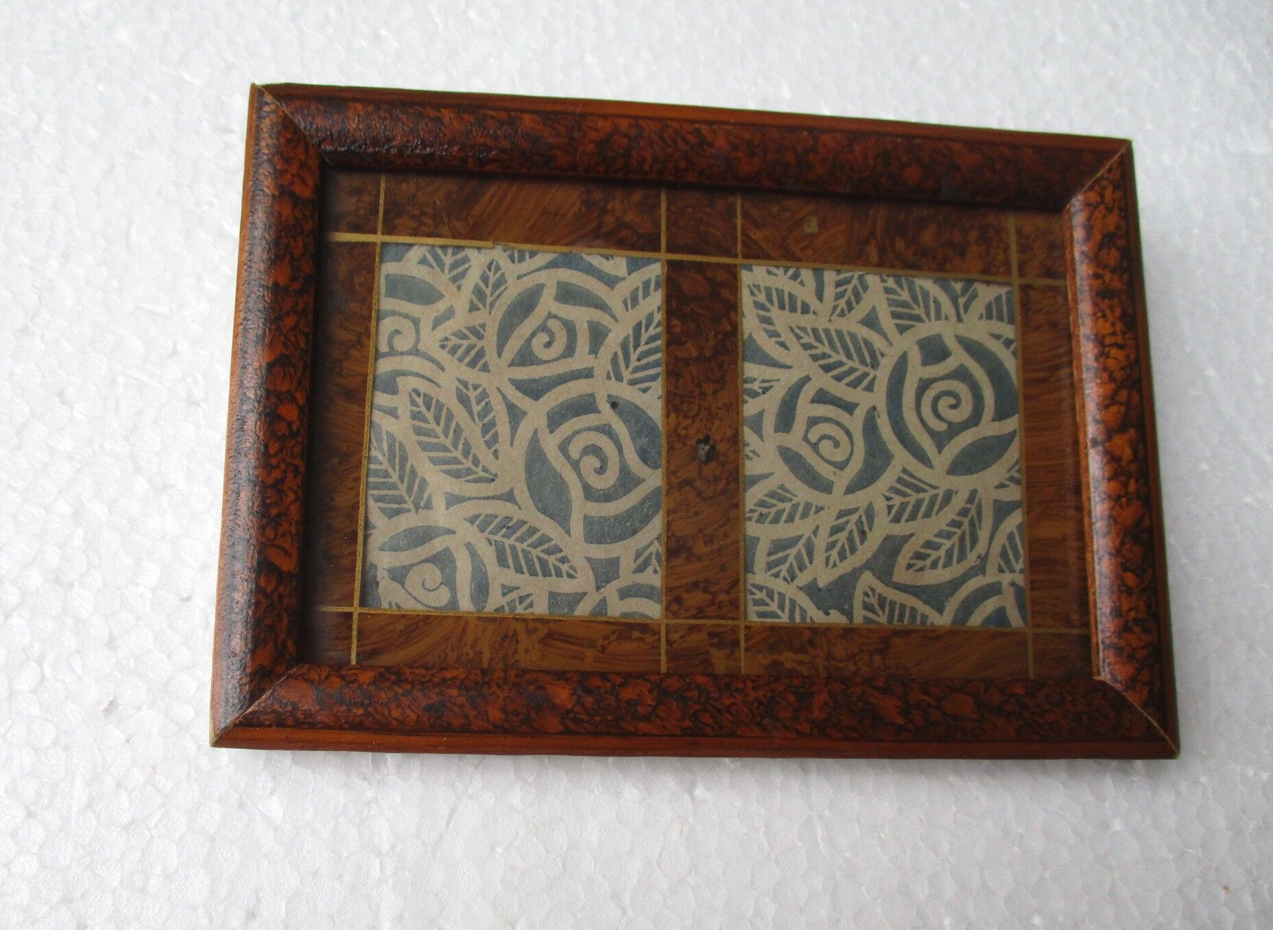 Old wooden photo frame, wall