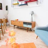 Low sideboard in walnut, Scandinavian, 176cm