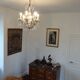Bronze and crystal chandelier with six arms of light